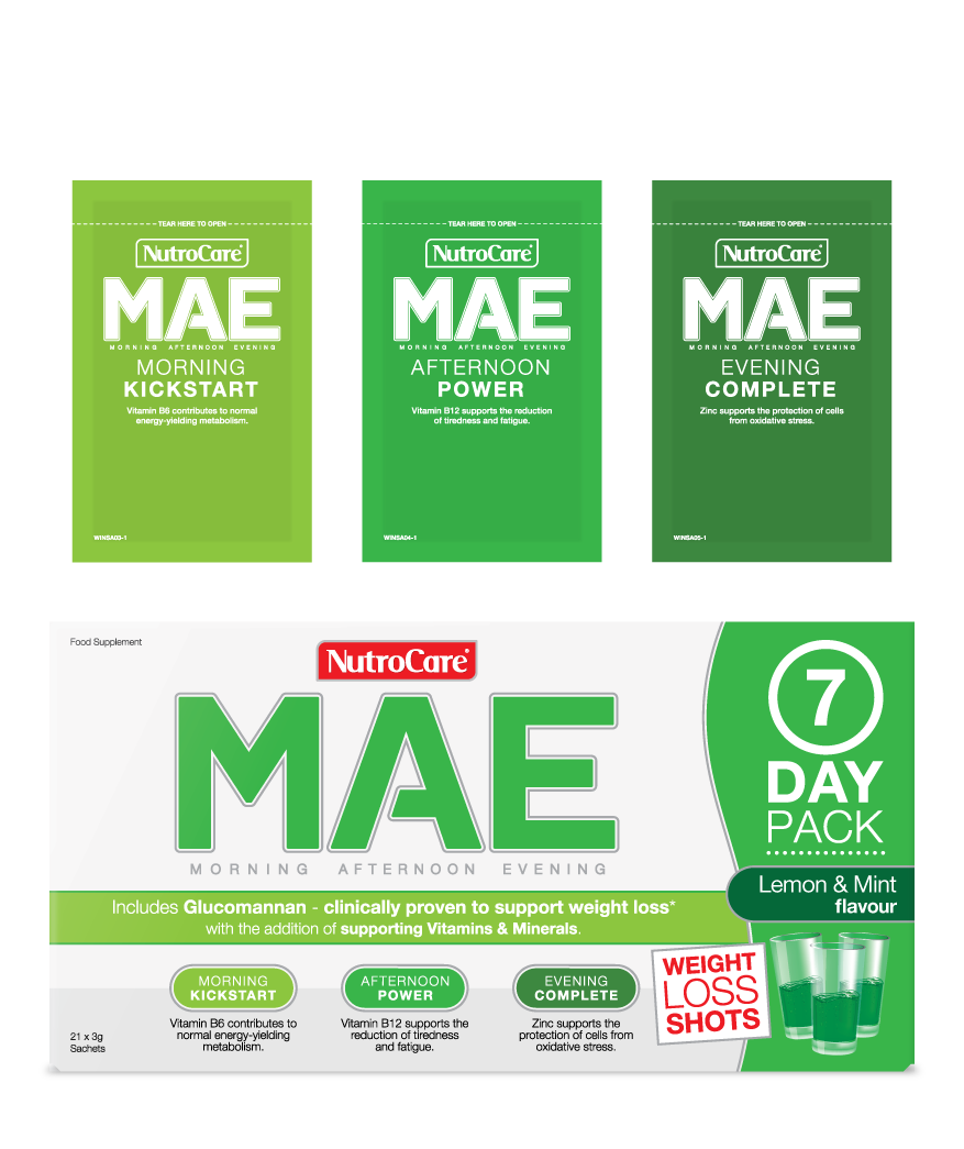 NutroCare MAE Weight Loss Shots Lemon & Mint Flavour 21 x 3g Sachets